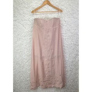H&M Edition Strapless Midi Dress Small Pink Rhinestone Embellished Coquette Chic